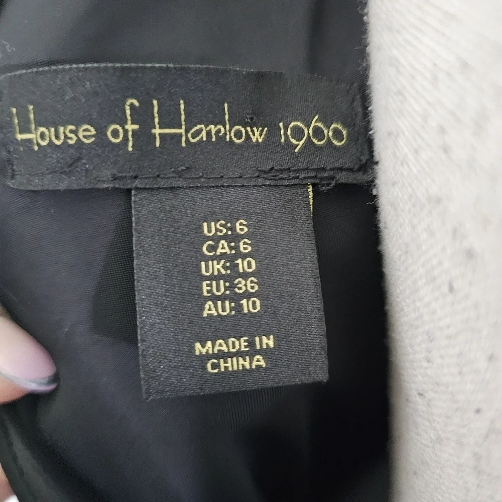 House of Harlow 1960 Black Satin Mini Dress